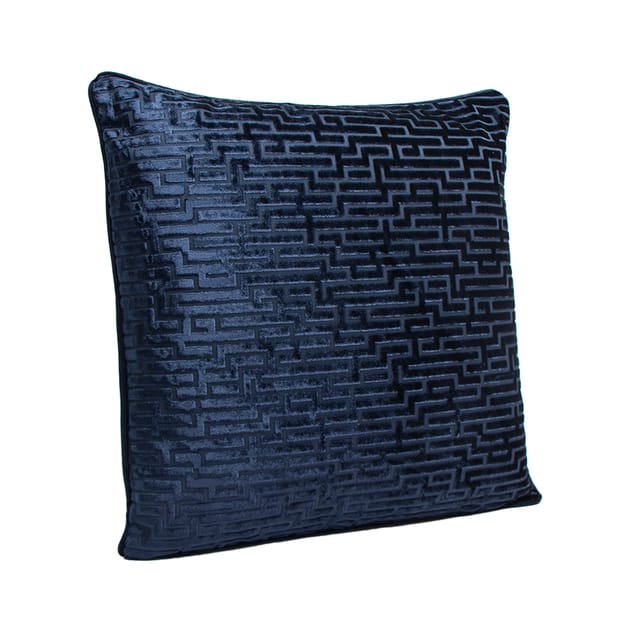 Home Collections Geo Velvet Cushion Navy Home Bargains