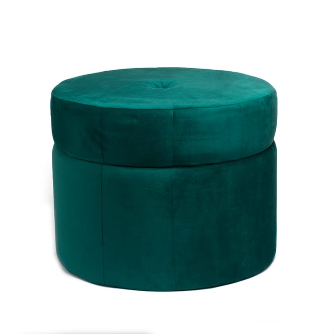 Home Collections Round Velvet Pouf Home Bargains