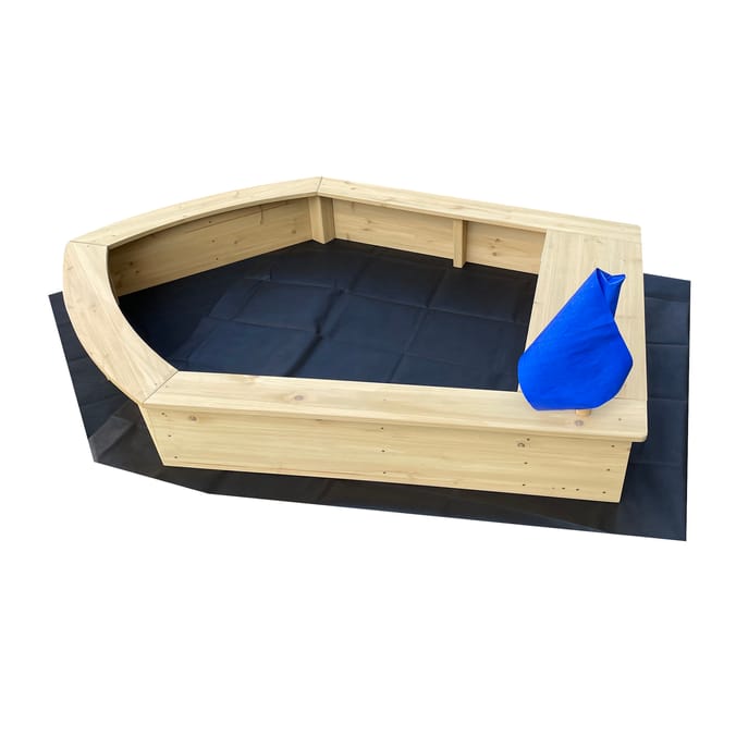 Liberty House Toys Kids Boat Sandpit with Seating and Cover