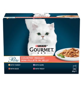 Gourmet Perle Country Medley Mini Fillets in Jelly Wet Cat Food 12 x 85g