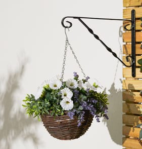 Jardin Artificial Petunia Hanging Basket - White