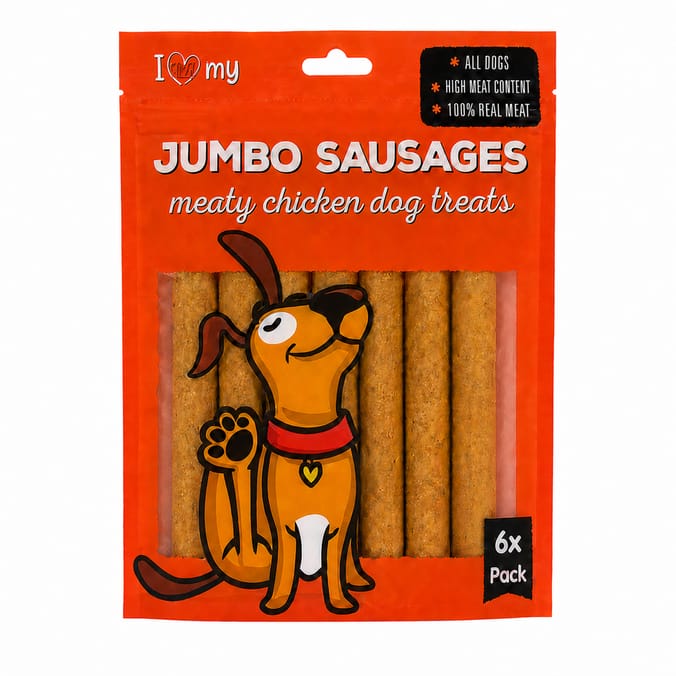 I Love My Pet Jumbo Sausages Meaty Chicken Dog Treats 6 Pack