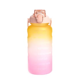 Hydrate 2L Tracker Water Bottle - Yellow/Pink
