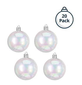 Frosted Spirit 7cm Iridescent Christmas Baubles 20 Pack
