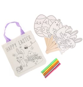  Hoppy Easter Colour Your Own Characters & Bag