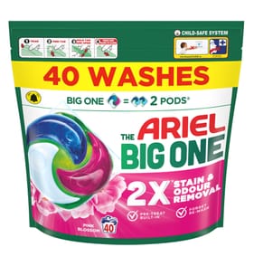 Ariel The Big One Pods Washing Liquid Capsules 40 Washes - Pink Blossom