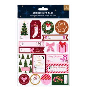 Festive Feeling Sticker Gift Tags 3 Sheets - Wrapped In Joy Bows