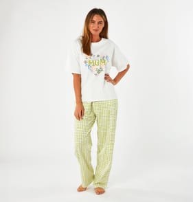 Originals Ladies Mum Top & Check Pyjama Bottoms