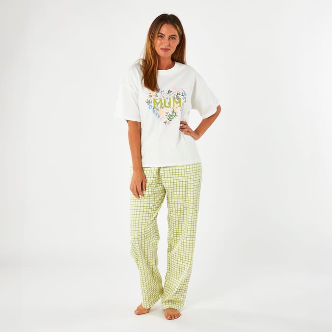 Originals Ladies Mum Top & Check Pyjama Bottoms