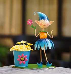 Jardin Perfect Garden Fairy With Plant Pot - Blue