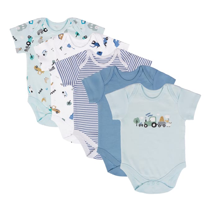 Pure Baby Short Sleeve Bodysuit 5 Pack