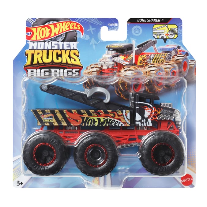 Hot Wheels Monster Trucks Big Rigs 1:64 Scale Die-Cast Toy Truck with 6 Wheels