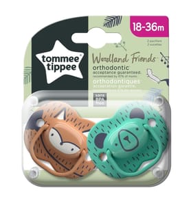 Tommee Tippee Woodland Friends Orthodontic Silicone Soothers 18-36m