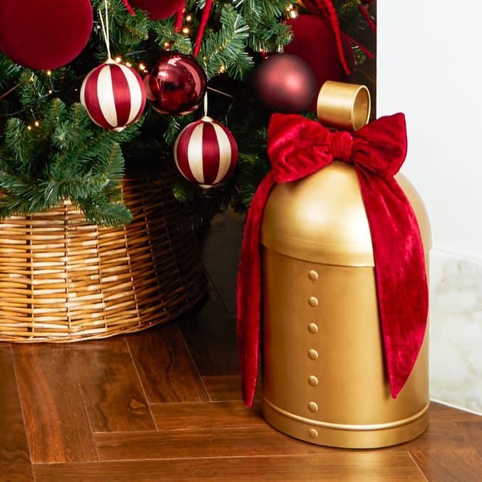 Festive Feeling Large Christmas Gold Bell With Bow