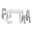 Liberty House Toys Kids Height Adjustable Table and Two Chairs Set - White & Grey