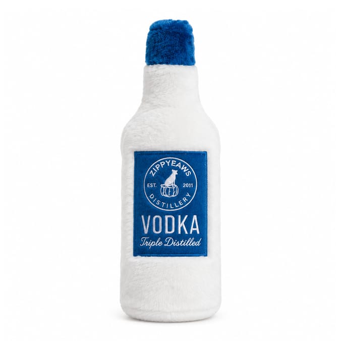 Zippy Paws Happy Hour Crusherz  Vodka Dog Toy Plush   