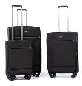 Salisburys Premium Soft Shell Expandable Suitcases - Black