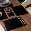 Home Collections Cork Back Place Mats And Coaster Set 8 Pack - Black 