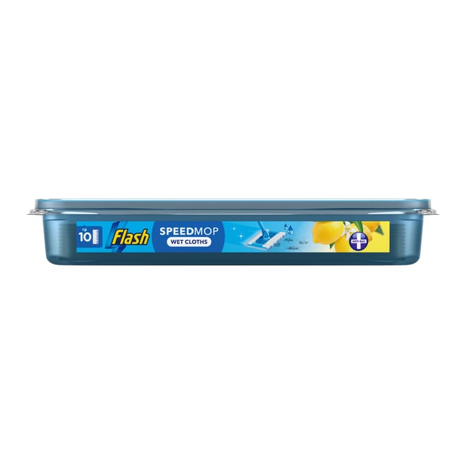 Flash Speedmop Floor Cleaner Antibac Wet Floor Cleaning Wipes 10 Pack - Lemon