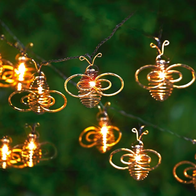 Firefly 10 LED Bee String Solar Lights Home Bargains