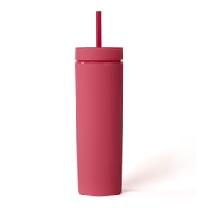 Hydrate Double Wall Bottle With Straw 480ml - Pink