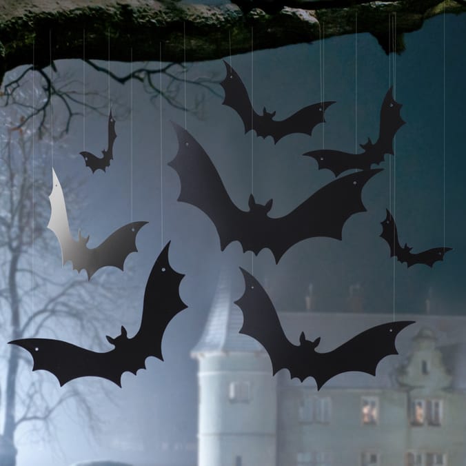Haunted House Hanging Bats 12 Pack