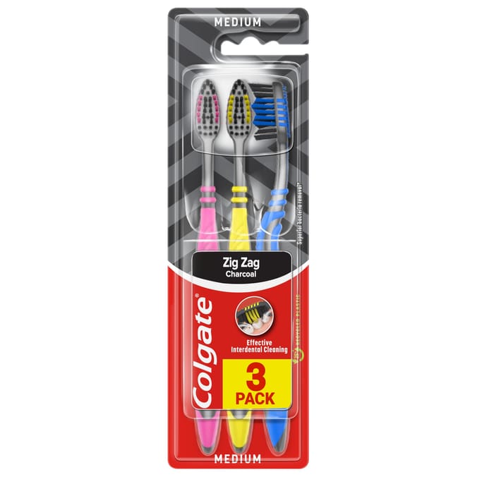 Colgate ZigZag Charcoal Toothbrush 3 Pack