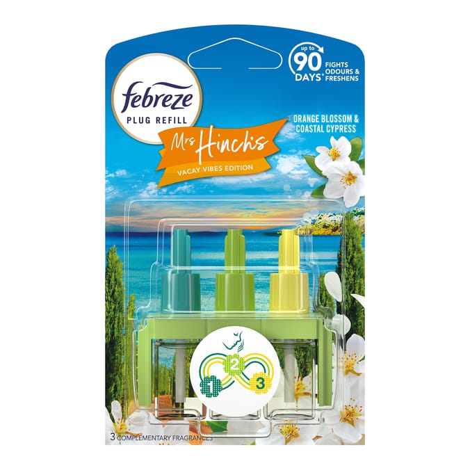 Febreze Mrs Hinch Vacay Vibes 3Volution Air Freshener Refill -  Orange Blossom & Coastal Cypress