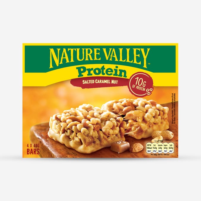 Nature Valley Protein Nut Cereal Bars 4x 40g - Salted Caramel x8 Boxes