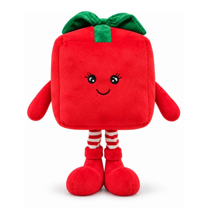 Sleigh Bells Standing Plush Present - Red