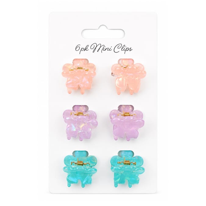 Mini Flower Clips 6 Pack - Pastels