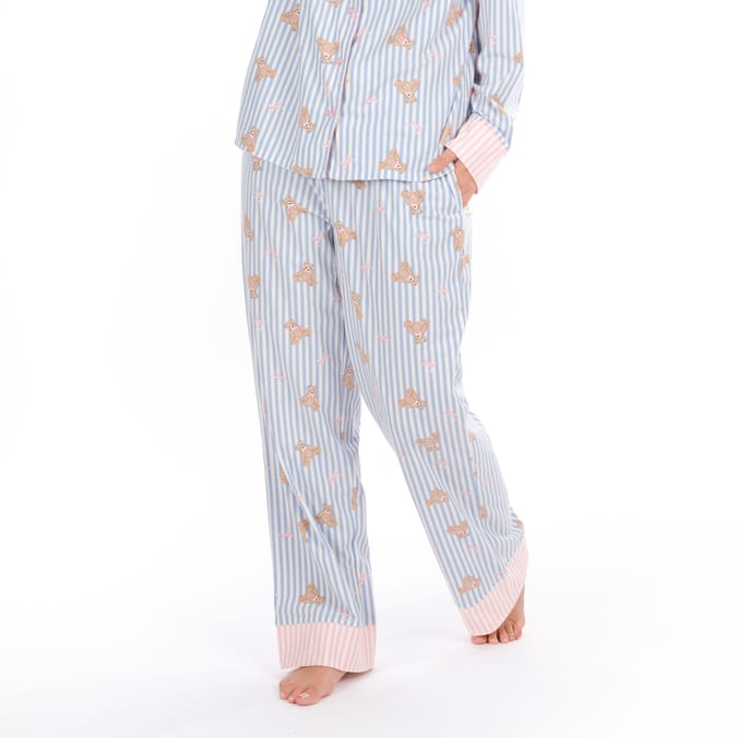 Originals Ladies Blue Stripe Bear Pyjamas