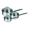 Pyrex Master 3PC Stainless Steel Saucepan Set & Glass Lids