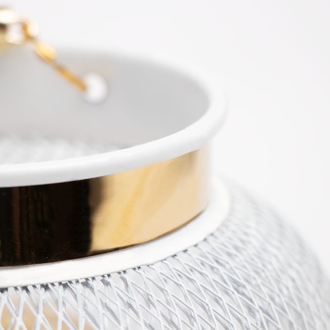 Home Collections Mesh LED Lantern - White