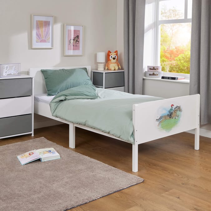 Liberty House Toys Kids White Single Bed – Horse Rider