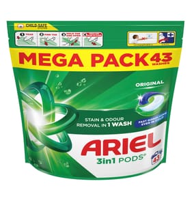 Ariel 3in1 PODS Washing Capsules 43 Washes
