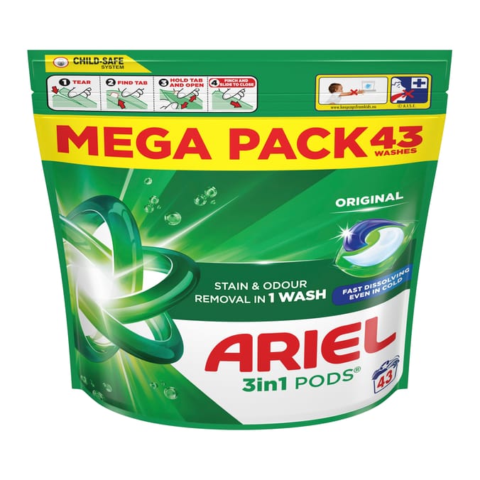 Ariel 3in1 PODS Washing Capsules 43 Washes