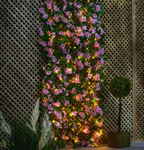 Firefly Blossom Trellis Solar Lights - Pink