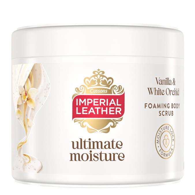 Cussons Ultimate Moisture Foaming Body Scrub 225ml - Vanilla & White Orchid 