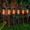 Firefly LED Small Flame Solar Stake Light 6 Pack