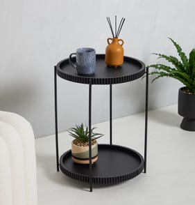 Home Collections 2 Tier Ribbed Side Table