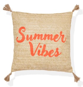  The Outdoor Edit Mediterranean Raffia Cushion - Summer Vibes