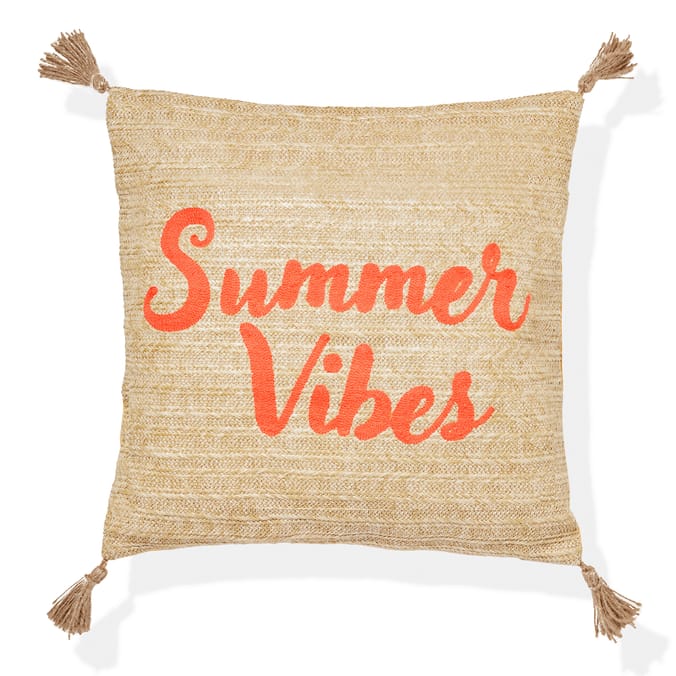  The Outdoor Edit Mediterranean Raffia Cushion - Summer Vibes