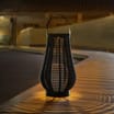 Firefly Large Black Rattan Lantern Solar Light