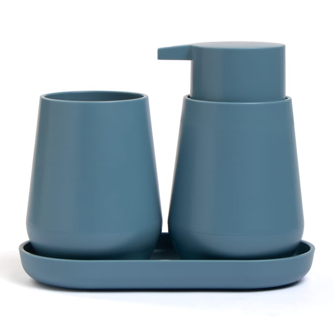 Bath Soap Dispenser, Tumbler & Tray Set