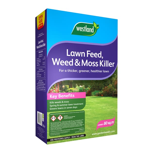 Westland Lawn Feed Weed & Moss Killer 80sqm 2.8kg Home Bargains