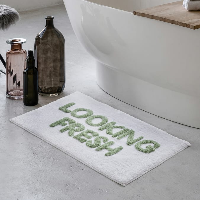 Bath Slogan Bath Mat - Looking Fresh