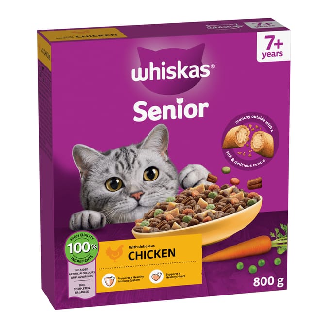  Whiskas 7+ Senior Dry Cat Food 800g - Chicken
