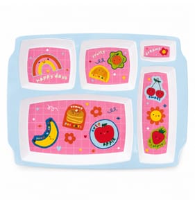  Scribble Pop Shop Kids 5 Section Meal Tray - Pink 