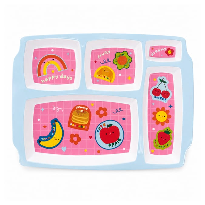  Scribble Pop Shop Kids 5 Section Meal Tray - Pink 
